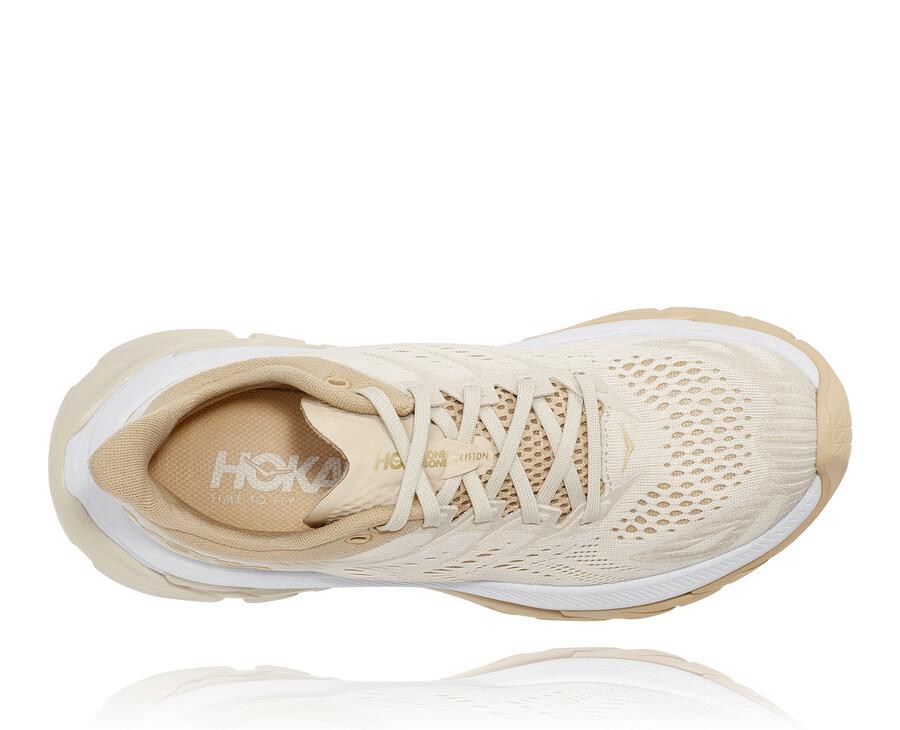 Running Shoes Womens - Hoka One One Clifton Edge - Beige - BNDPHLT-05